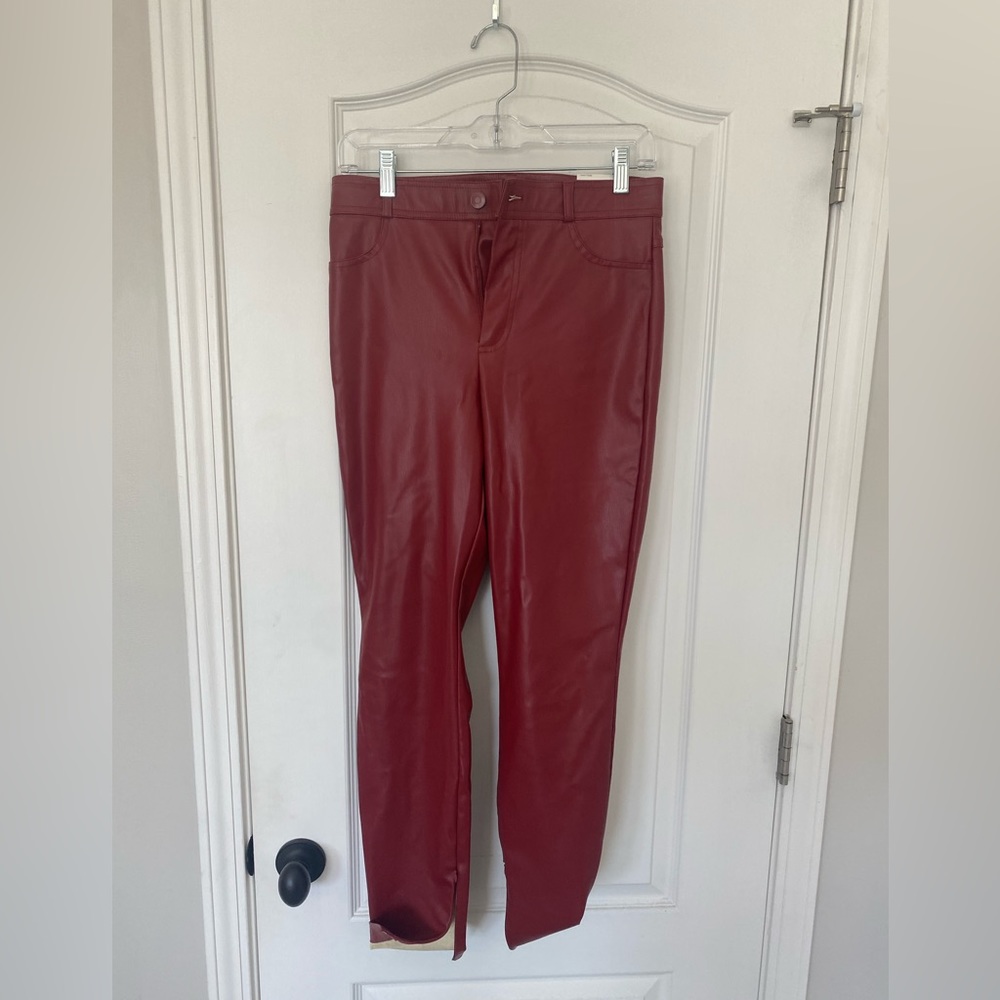 Zara Red Leather Pants